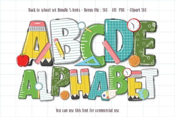 Back to School Set: A Bold Color Font for Branding Projects