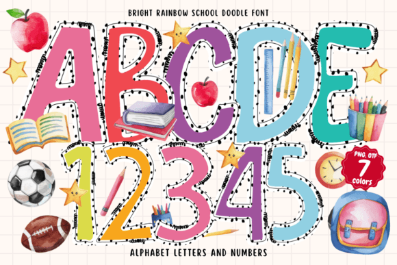 Bright Rainbow School Doodle: Playful Font for Business Owners