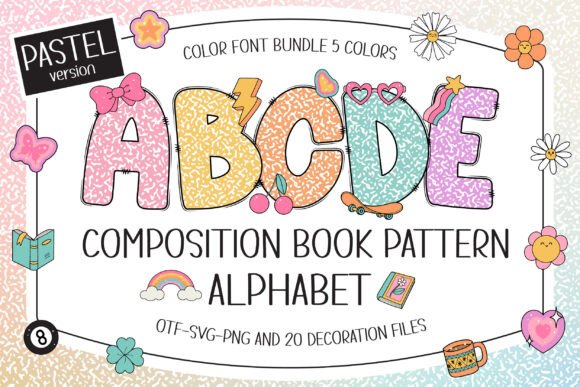 Composition Book Pattern Pastel: Y2K Font for Bold Campaigns