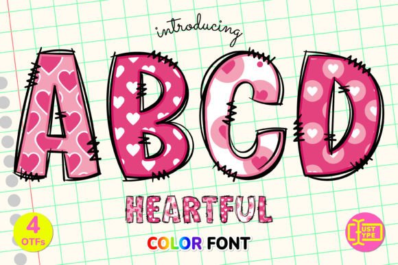Heartful Color Fonts Bring Warmth to Valentine Branding Projects