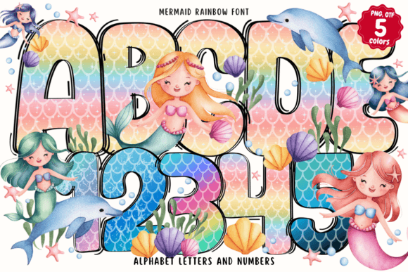 Mermaid Rainbow Font: A Colorful Typeface for Crafters and Creators