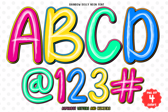 Rainbow Dolly Neon Font: Brighten Your Handmade Products