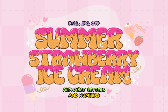 Summer Strawberry Ice Cream Font for Scroll-Stopping Marketing Visuals