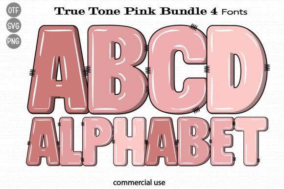 True Tone Pink: A Bold 3D Serif Font for Handmade Products